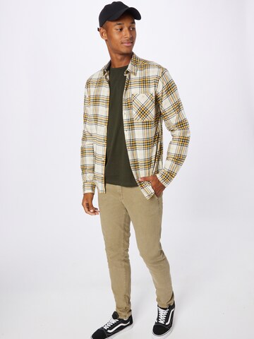 BLEND Regular fit Button Up Shirt in Yellow