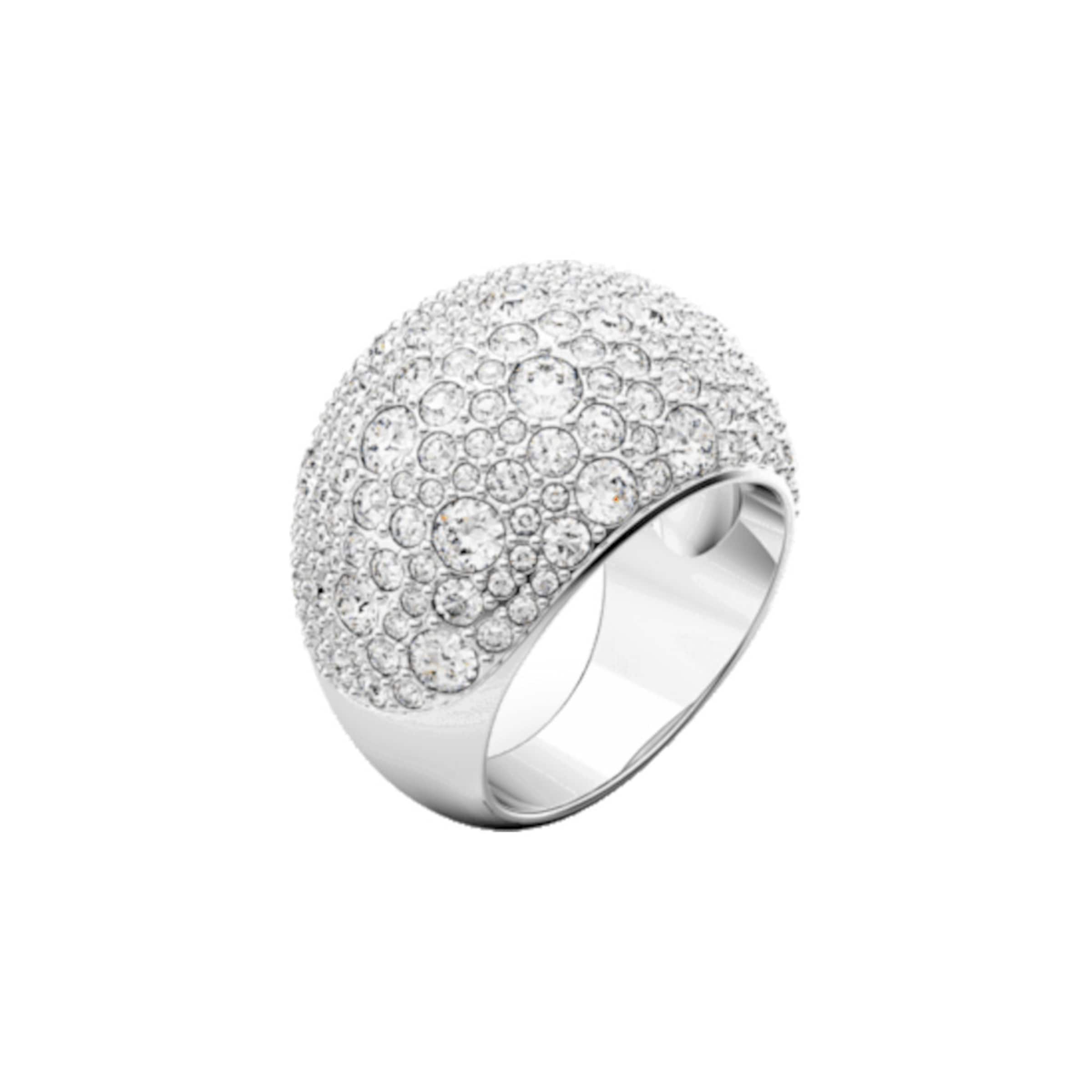 Bague Swarovski en argent : devant