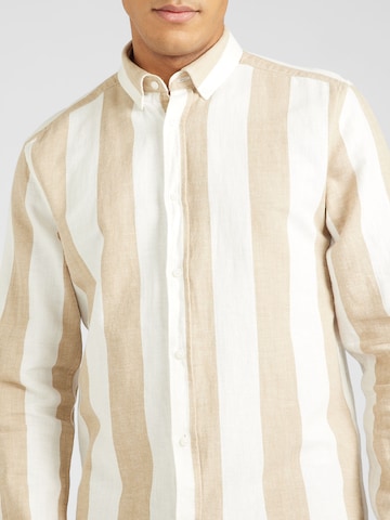 Only & Sons Slim fit Button Up Shirt 'ARLO' in Beige
