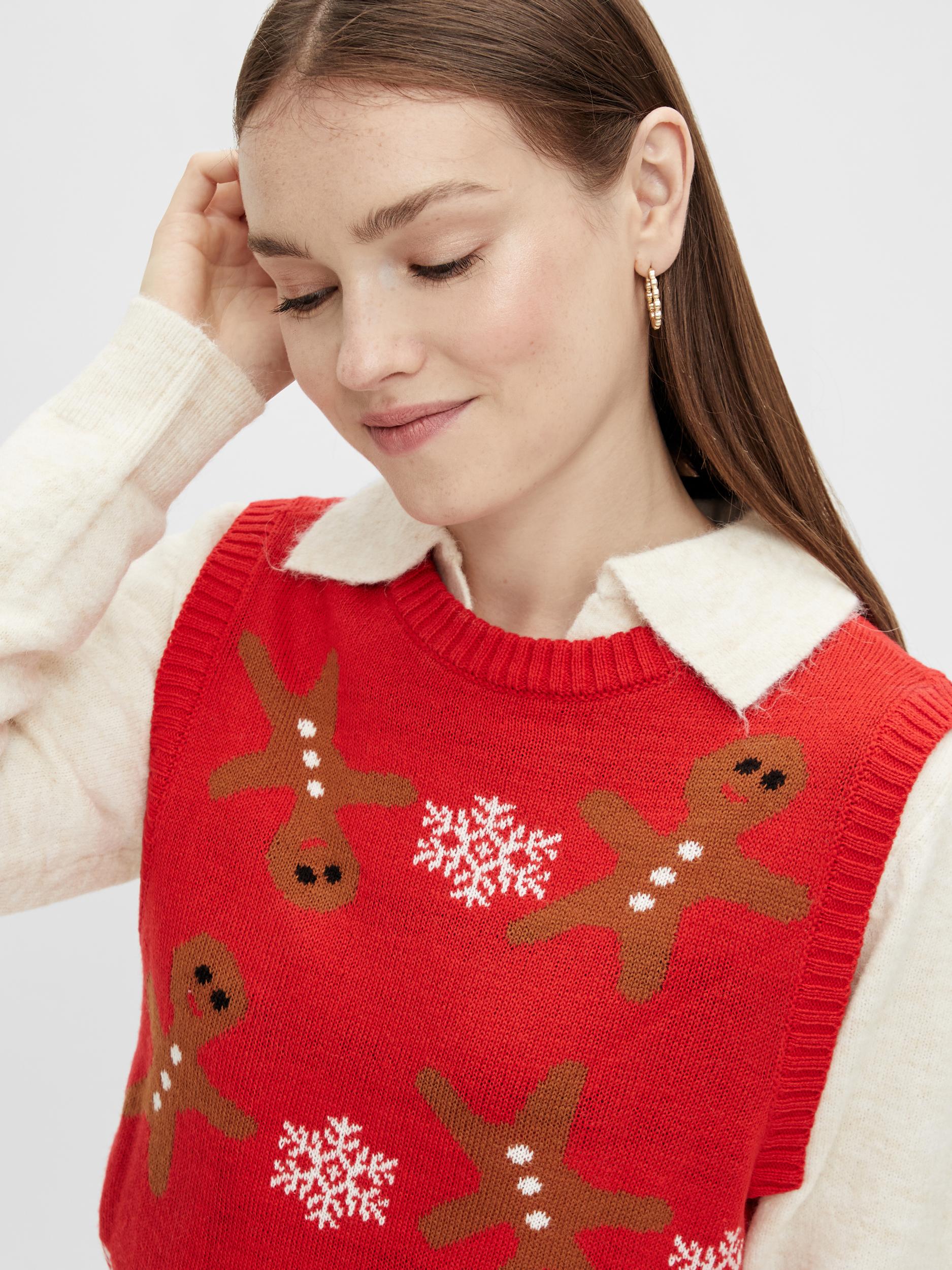 PIECES Pullover Elfie Christmas in Rot 