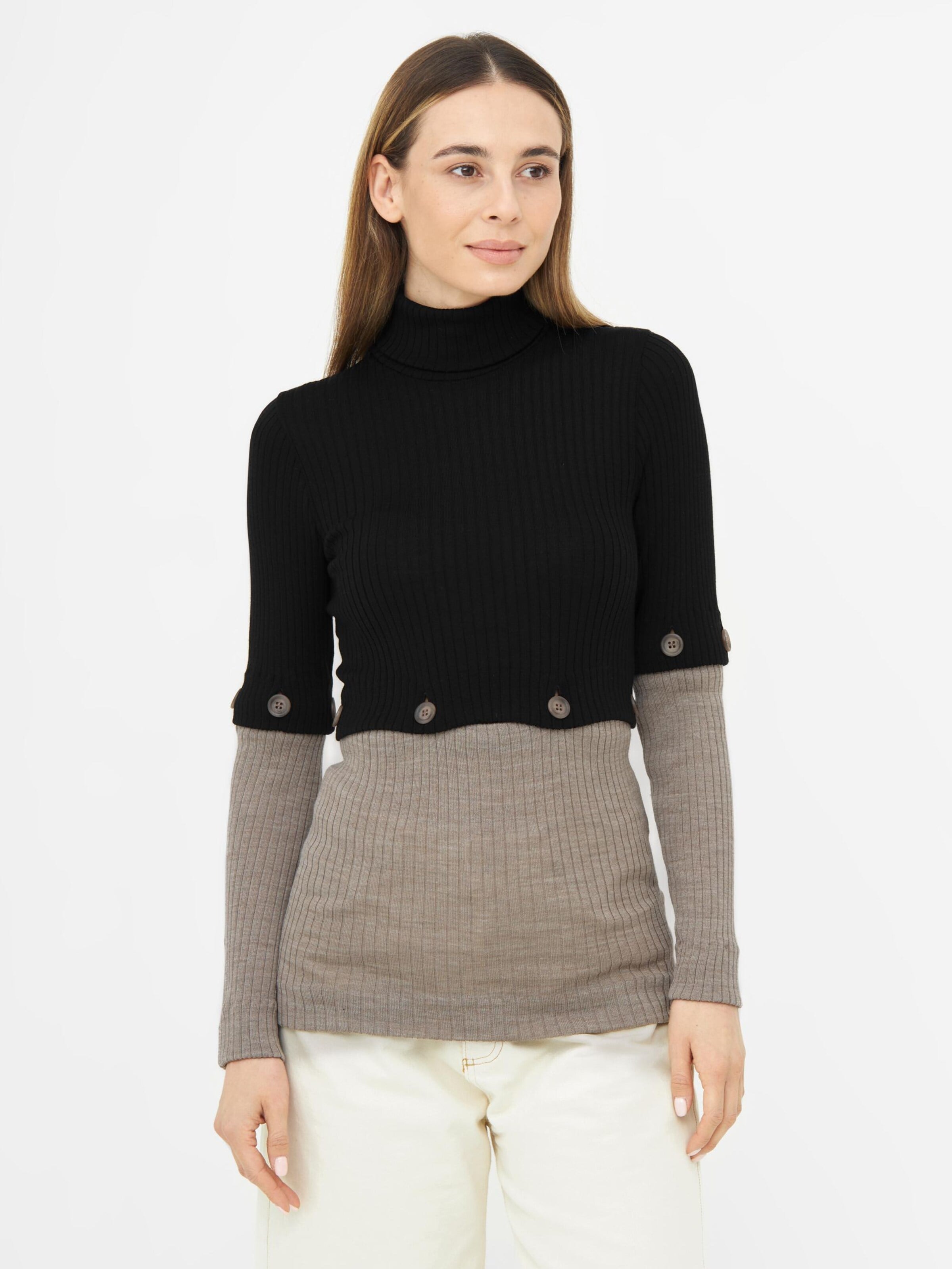 TOOche Pullover 'Dual Black Elegance'‌‌‌‌‌‌‌‌‌ in Schwarz: Vorderseite