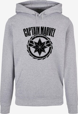 ABSOLUTE CULT Sweatshirt 'Captain Marvel - Blade Emblem' in Grijs: voorkant