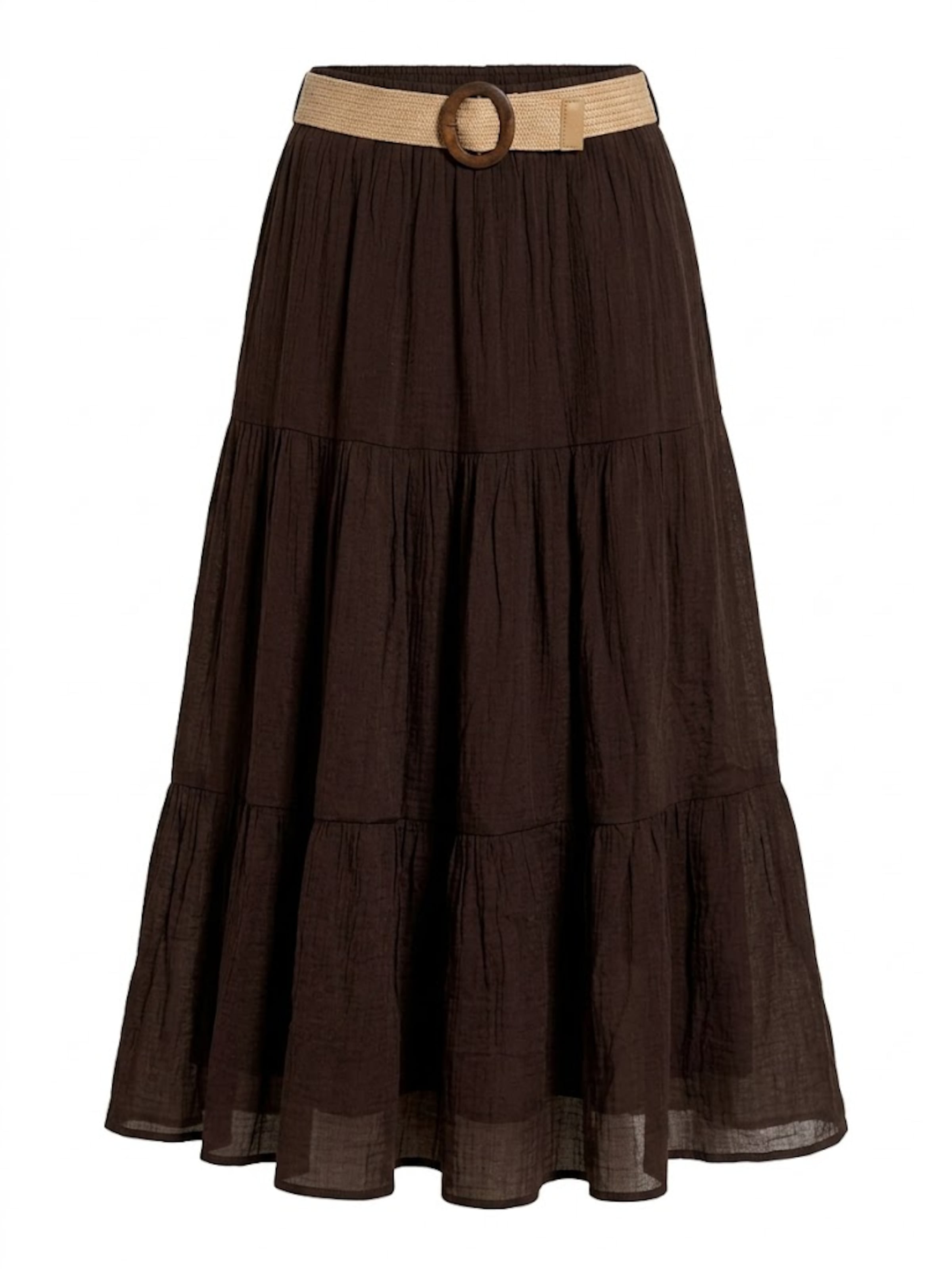 Apricot Tiered Midi Skirt ' ' in Braun: Vorderseite