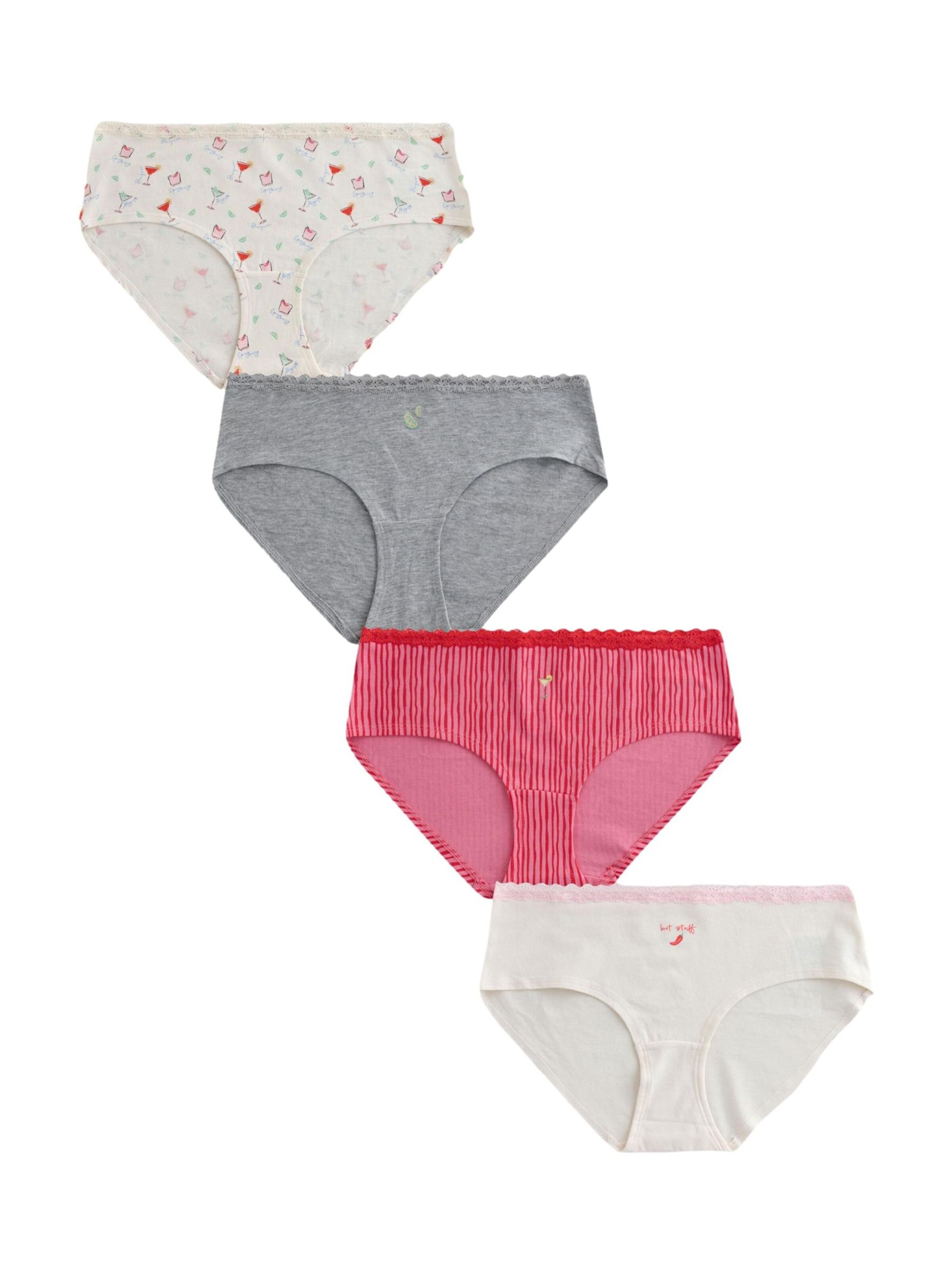 Next Slip in XL in de kleur Grijs gemêleerd / Lichtroze / Knalrood / Wit, Productweergave