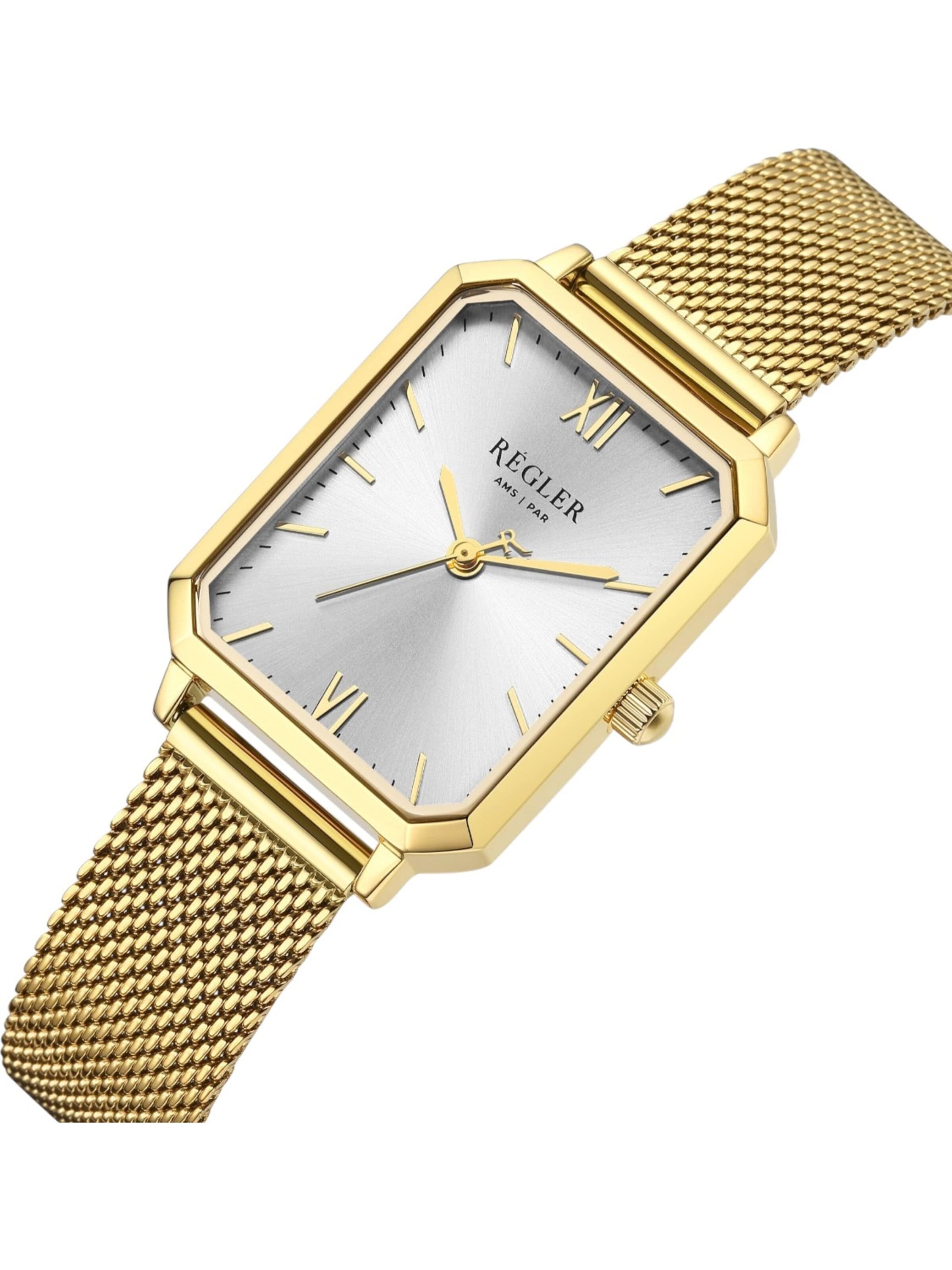 Régler Zegarek analogowy 'Régler Élégance Mesh Gold - Silver' w kolorze złoty