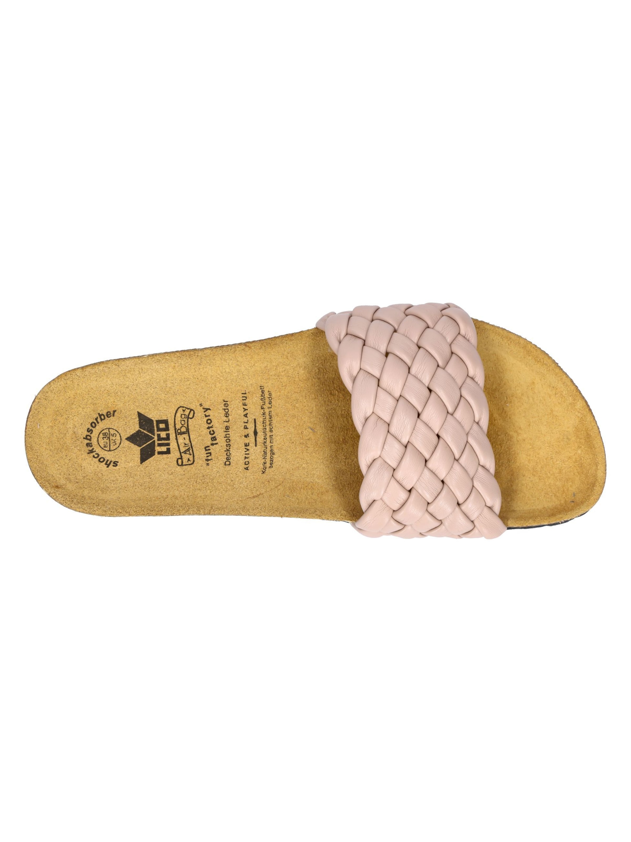 LICO Pantolette 'Bioline Plait' in Pink
