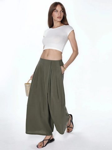 Wide leg Pantaloni di Hiccup in verde