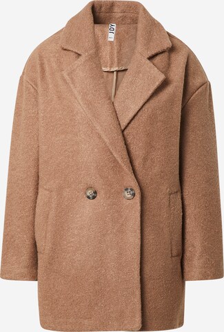 JDY Between-Seasons Coat 'VALDE' in Brown: front