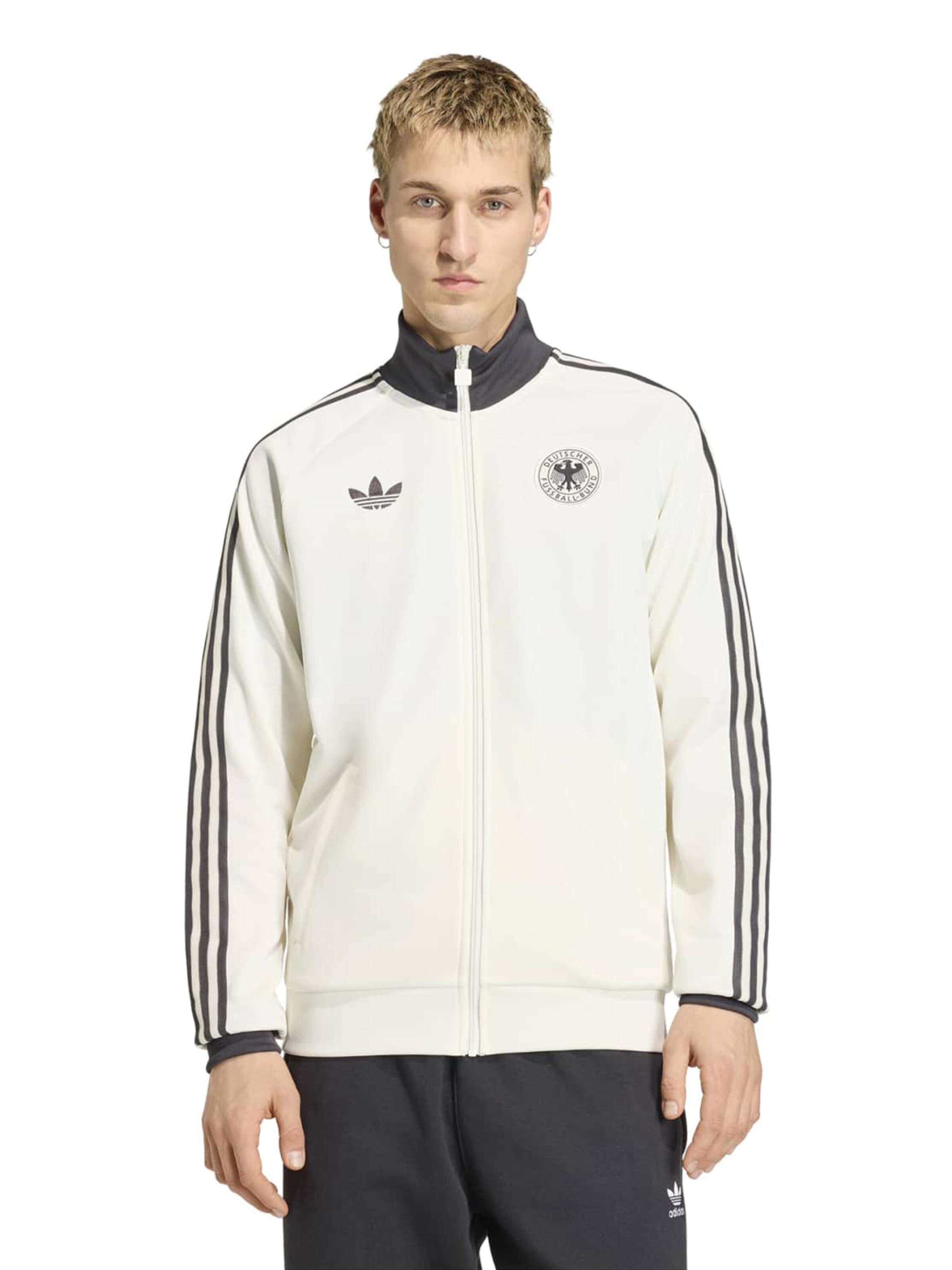 Bluză cu fermoar sport 'DFB' de la ADIDAS PERFORMANCE pe alb: față