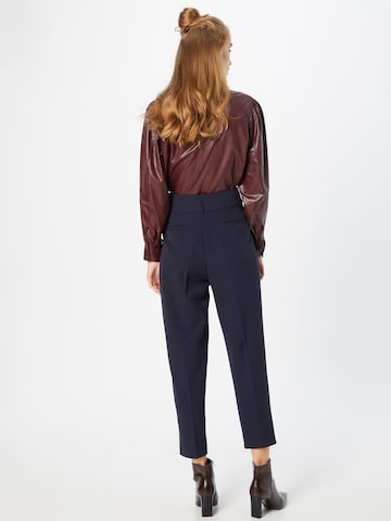 Rich & Royal Tapered Pleat-Front Pants in Blue