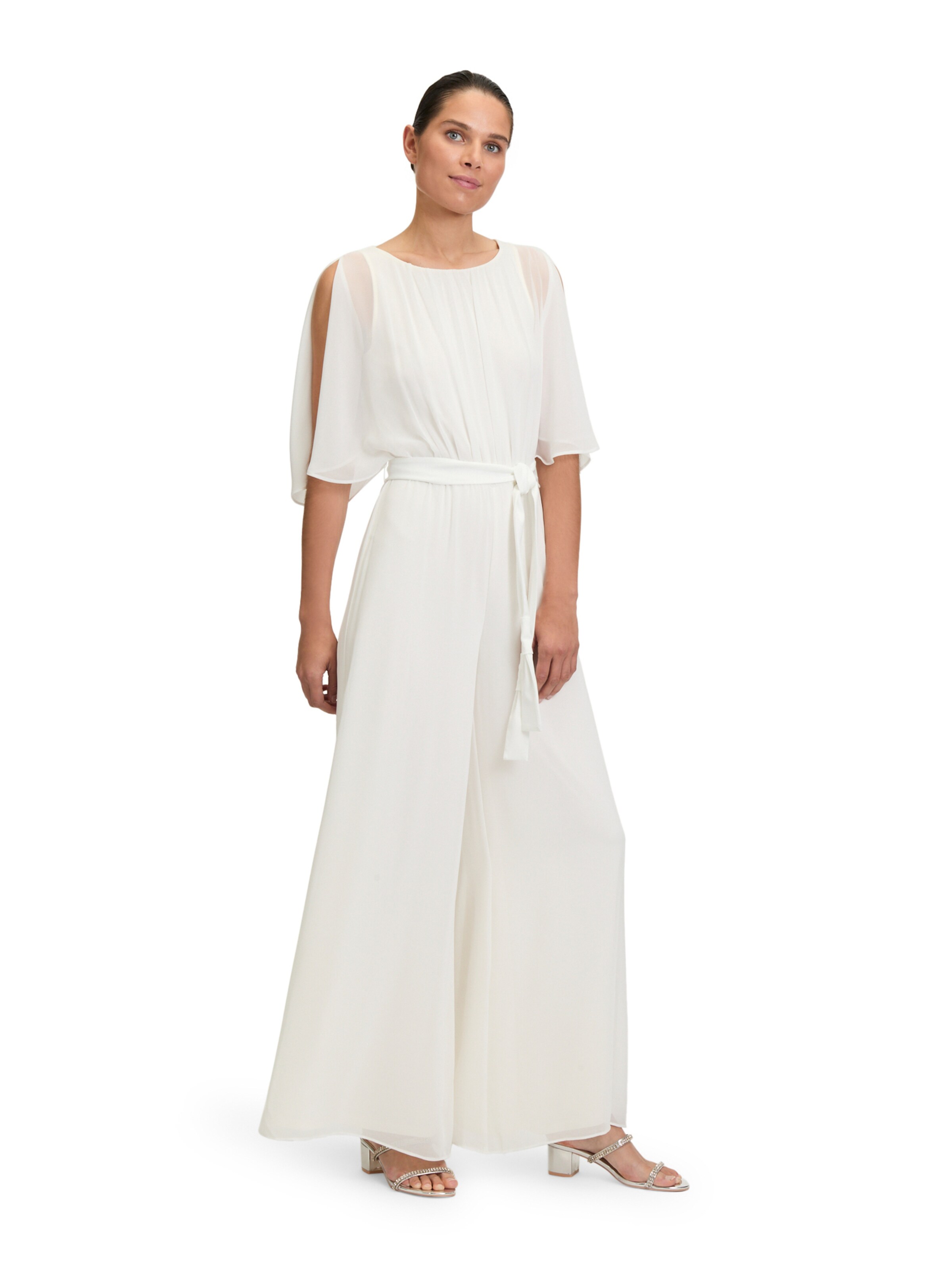 Tuta jumpsuit di Vera Mont in bianco: frontale