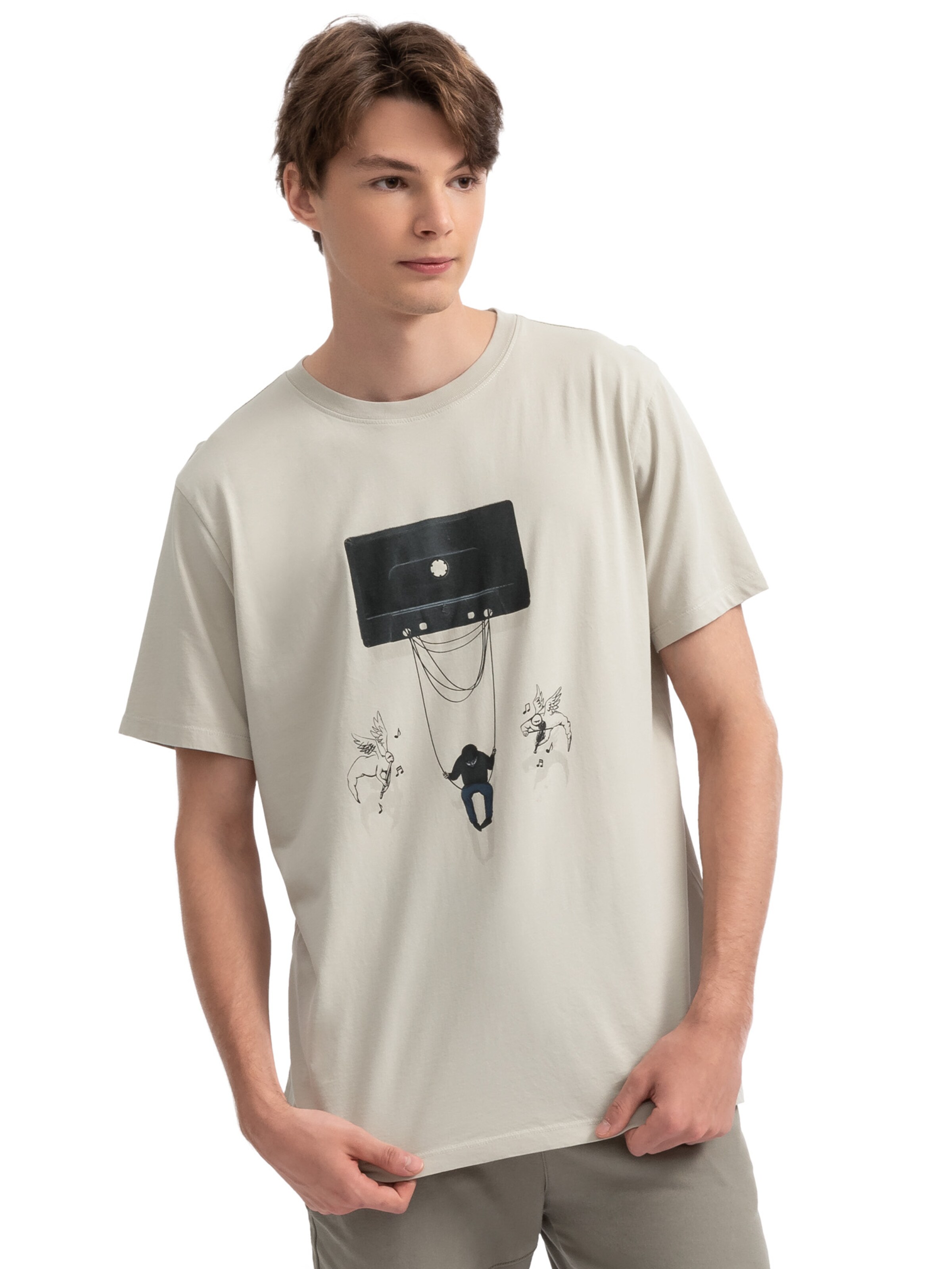 T-Shirt 'Tekbant' Kaft en beige : devant