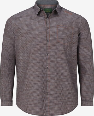 Charles Colby Comfort fit Button Up Shirt ' Duke Griffs ' in Brown: front