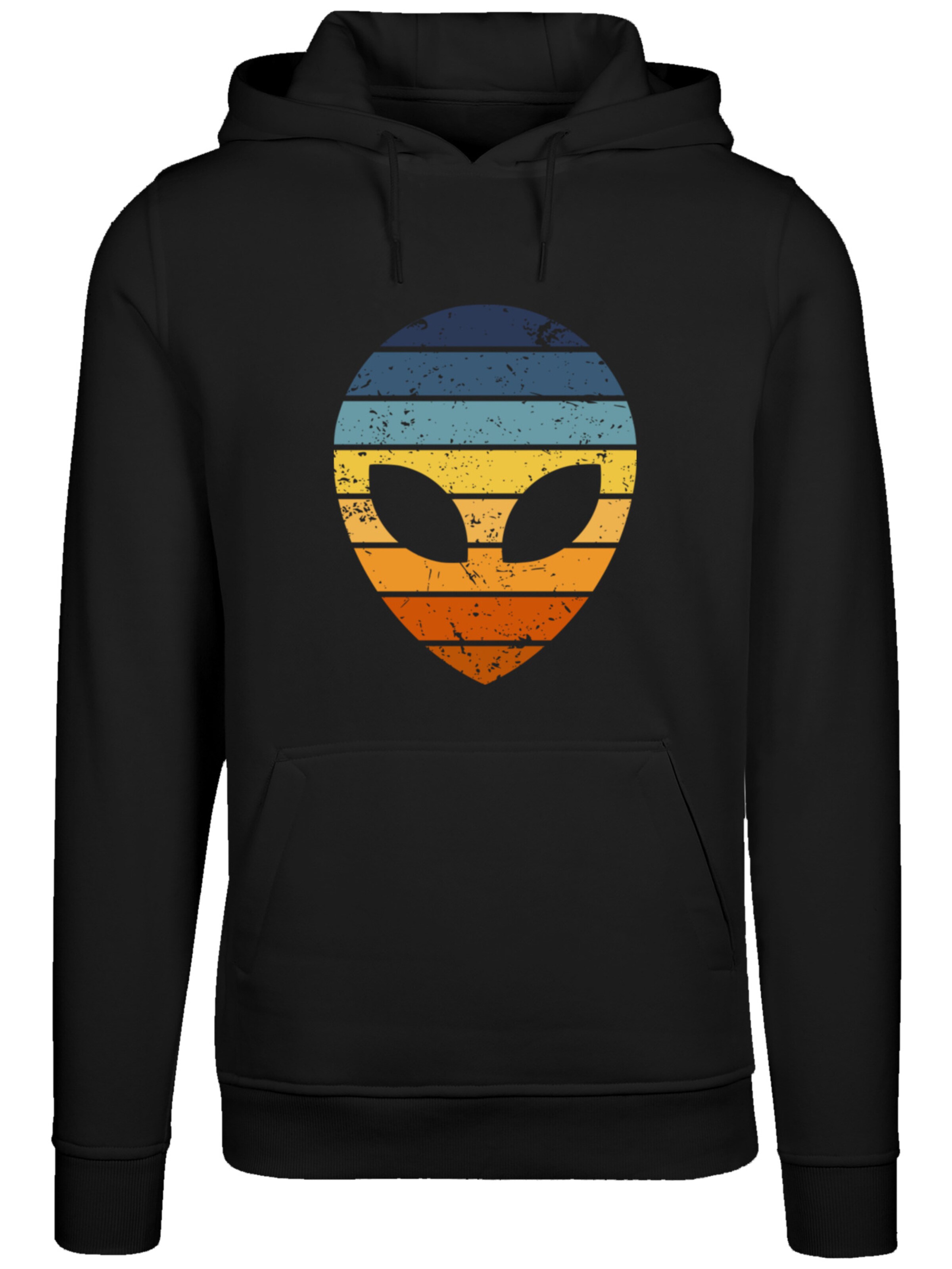 F4NT4STIC Sweatshirt 'Alien Sonnenuntergang Retro' in Black: front