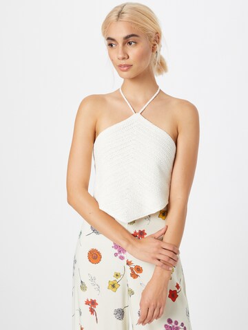 Gina Tricot - Top de malha 'Ylvie' em branco: frente