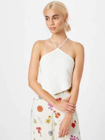 Gina Tricot Knitted Top 'Ylvie' in White: front