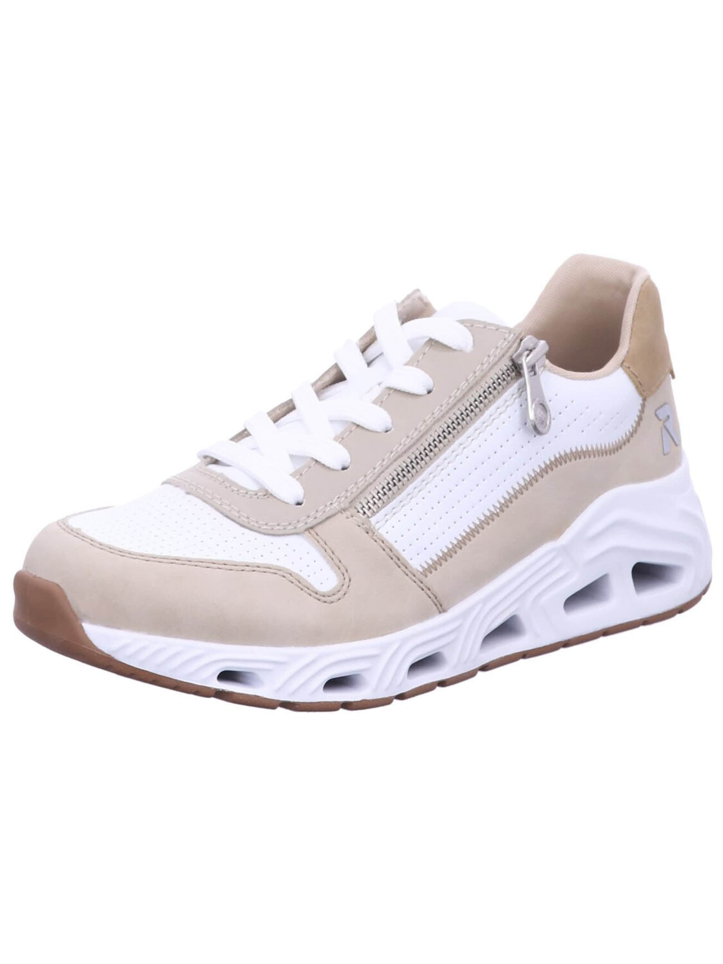 Baskets basses 'Sneaker Damen N5204 80 Leder-Mix in beige' Rieker en beige : devant