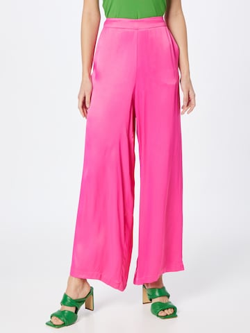 Warehouse - Perna larga Calças em rosa: frente