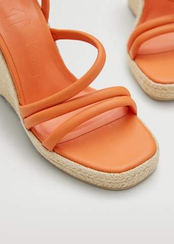 MANGO Páskové sandály 'Eula' – oranžová