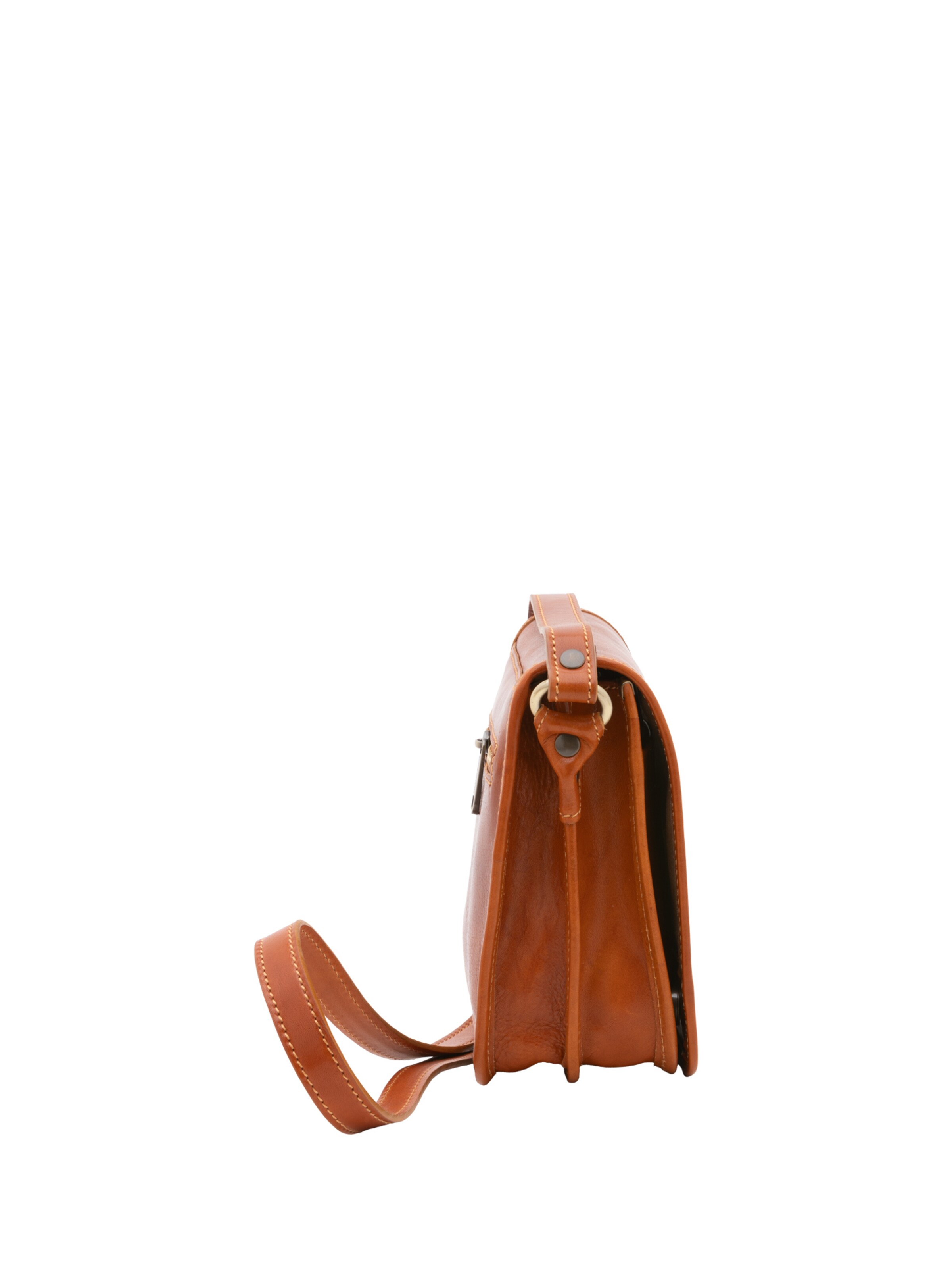 Borsa a tracolla 'Borsa a tracolla uomo vera pelle con calamita - Made in Italy' di I Fratelli in beige