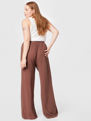 Nasty Gal Plus Wide leg Trousers in Brown