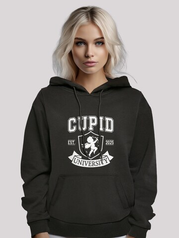 Sweat-shirt 'Cupid University Valentinstag' F4NT4STIC en noir : devant