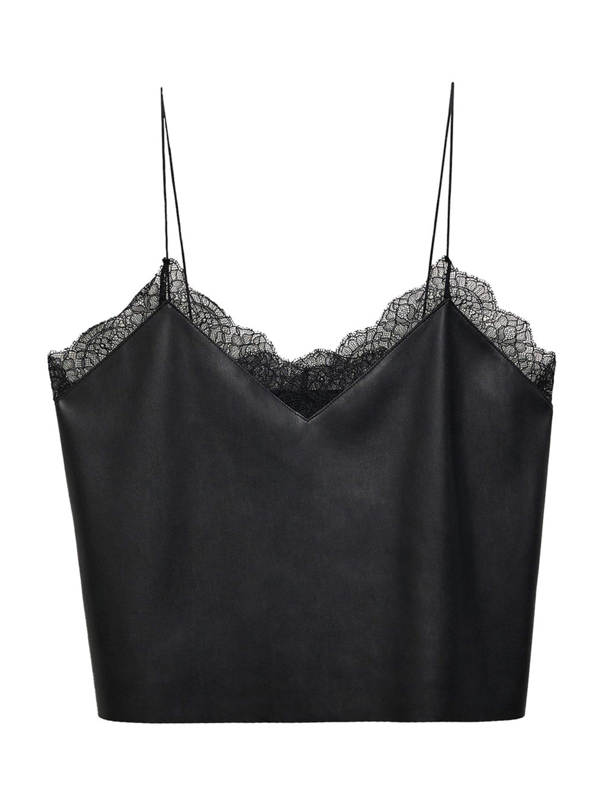 MANGO Top 'LILIUM' – černá: přední strana