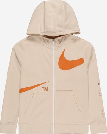Nike Sportswear Sweatjacke in Beige: front