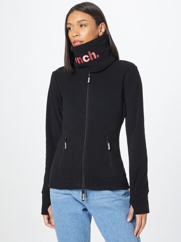 BENCH Fleece Jacket 'Inge' in Black: front