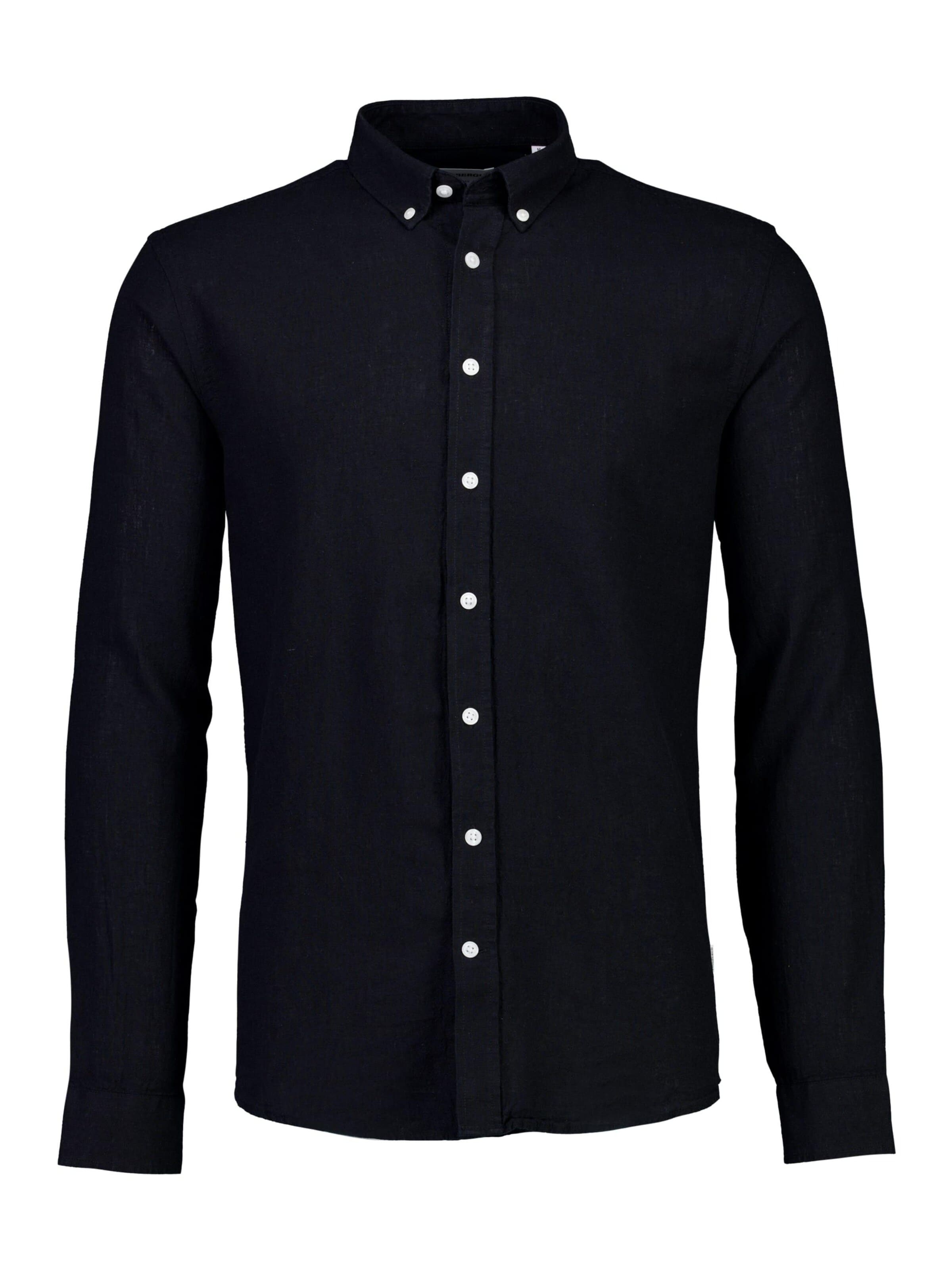 Coupe regular Chemise Lindbergh en noir : devant