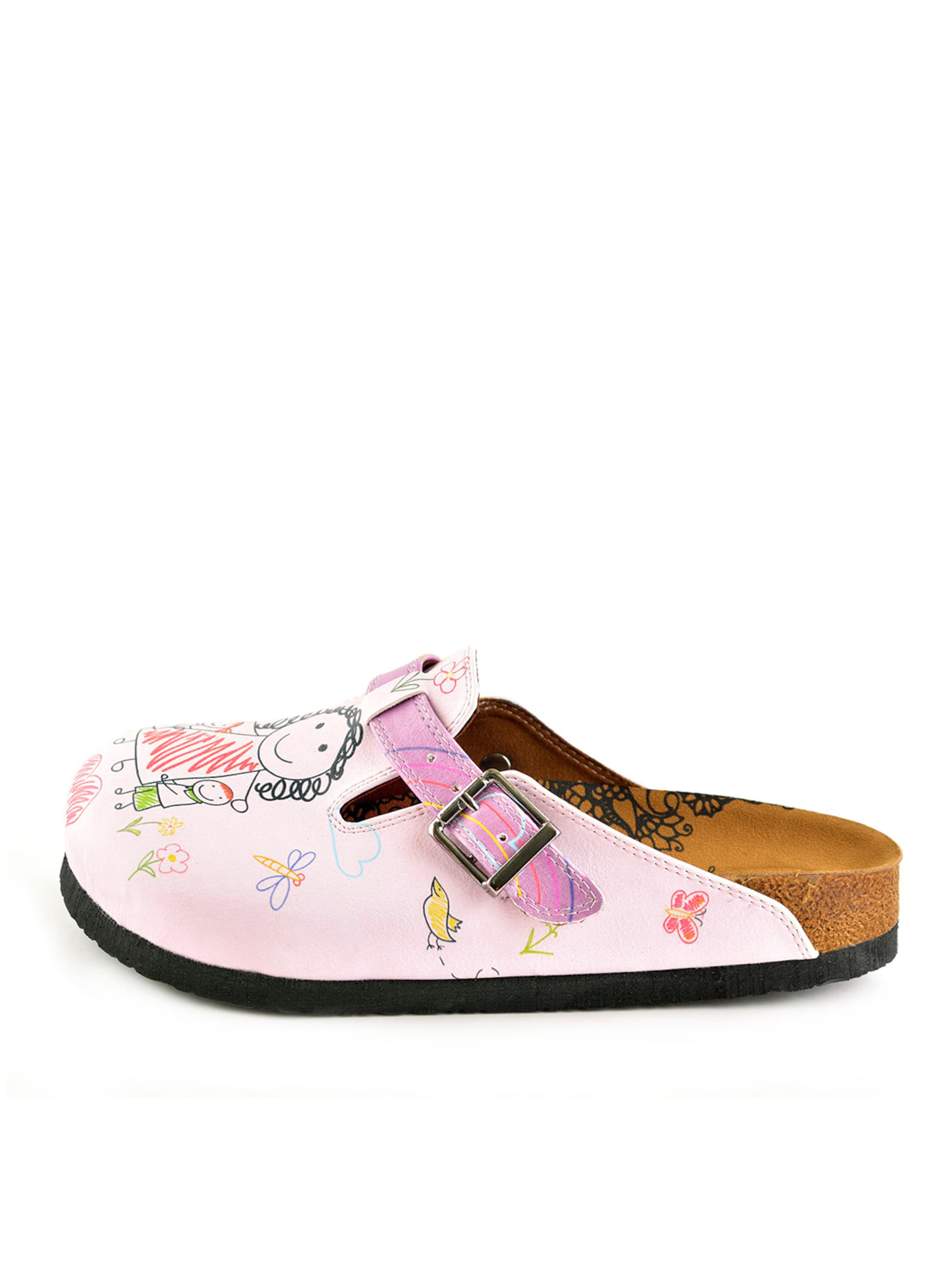 Goby Clogs 'Calceo'‌‌‌‌‌‌‌ in Pink: Vorderseite