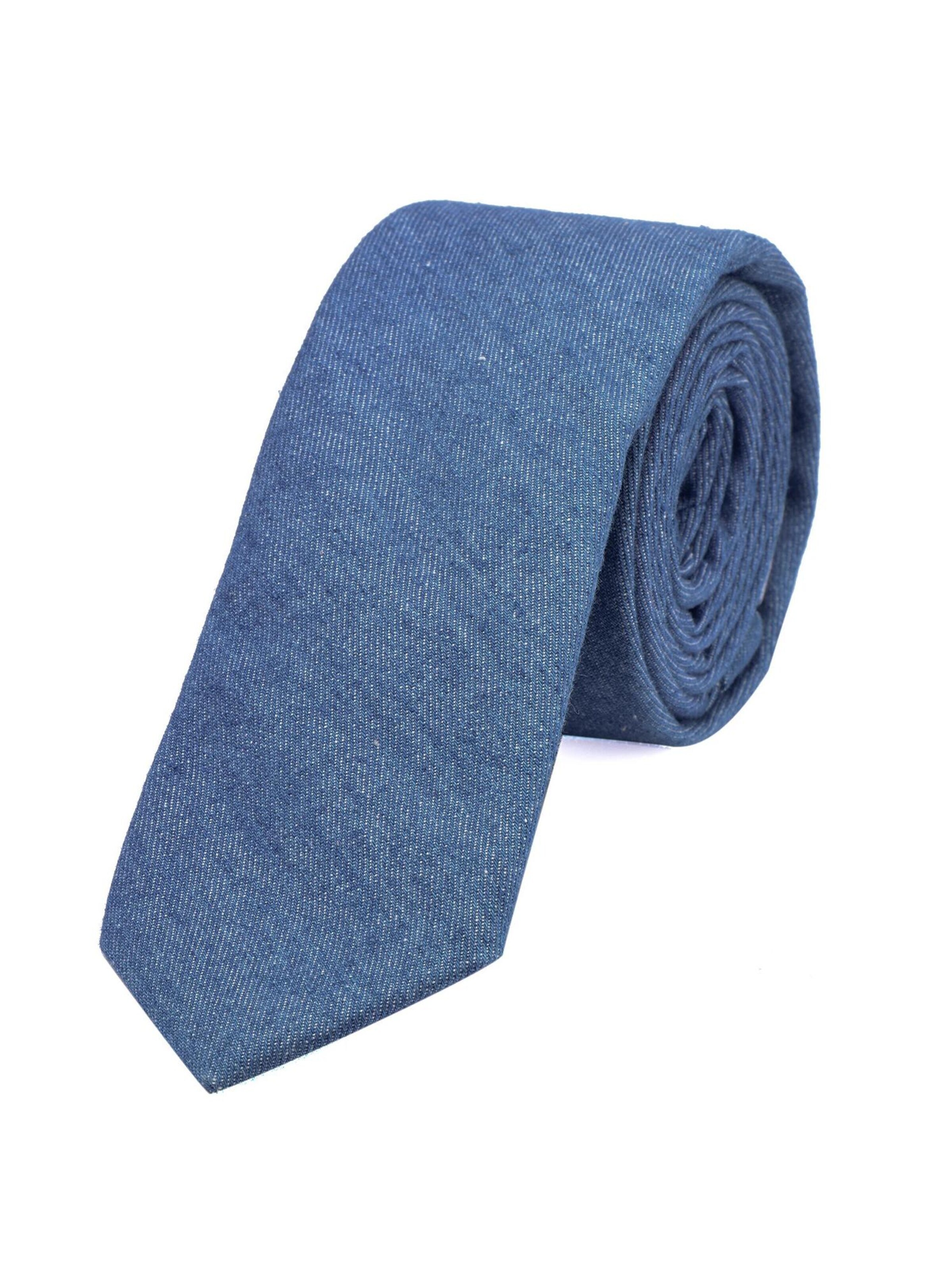 DonDon Krawatte 'DonDon Herren Krawatte 6 cm Baumwolle dunkelblau-creme kariert'‌‌‌‌‌‌‌ in One Size in kobaltblau, Produktansicht