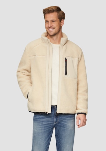 s.Oliver Fleece Jacket in Beige: front
