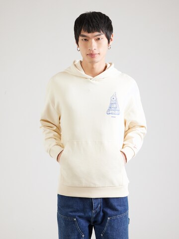 HUGOSweater majica 'Nizzeriohood' - bijela boja: prednji dio