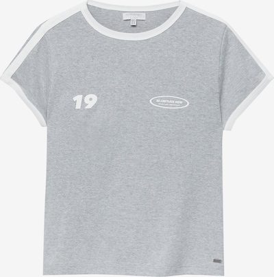 Pull&Bear T-shirt en gris chiné / blanc, Vue avec produit