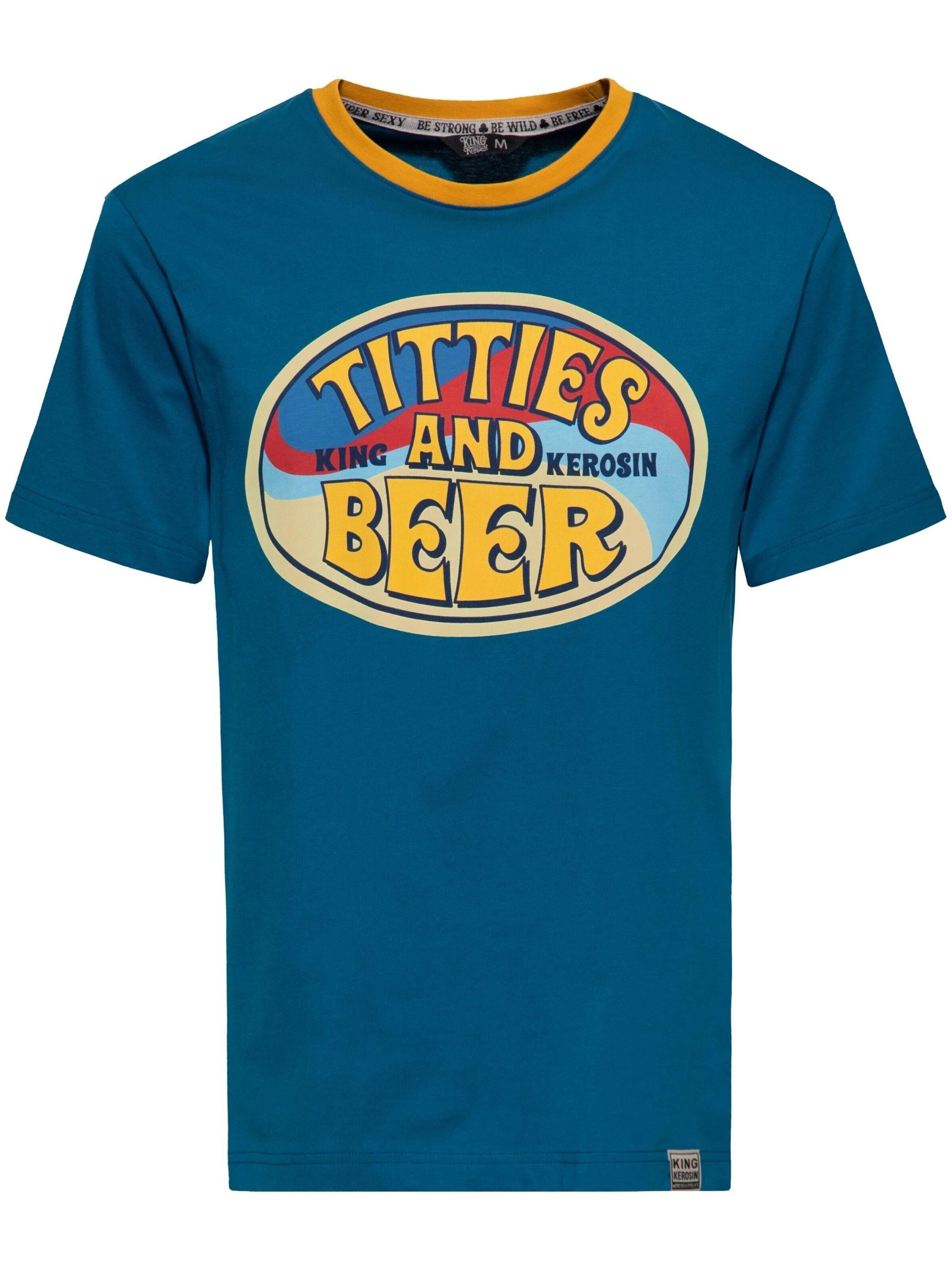 King Kerosin Shirt 'Titties & Beer'‌‌‌‌‌‌‌‌‌‌ in Blau: Vorderseite