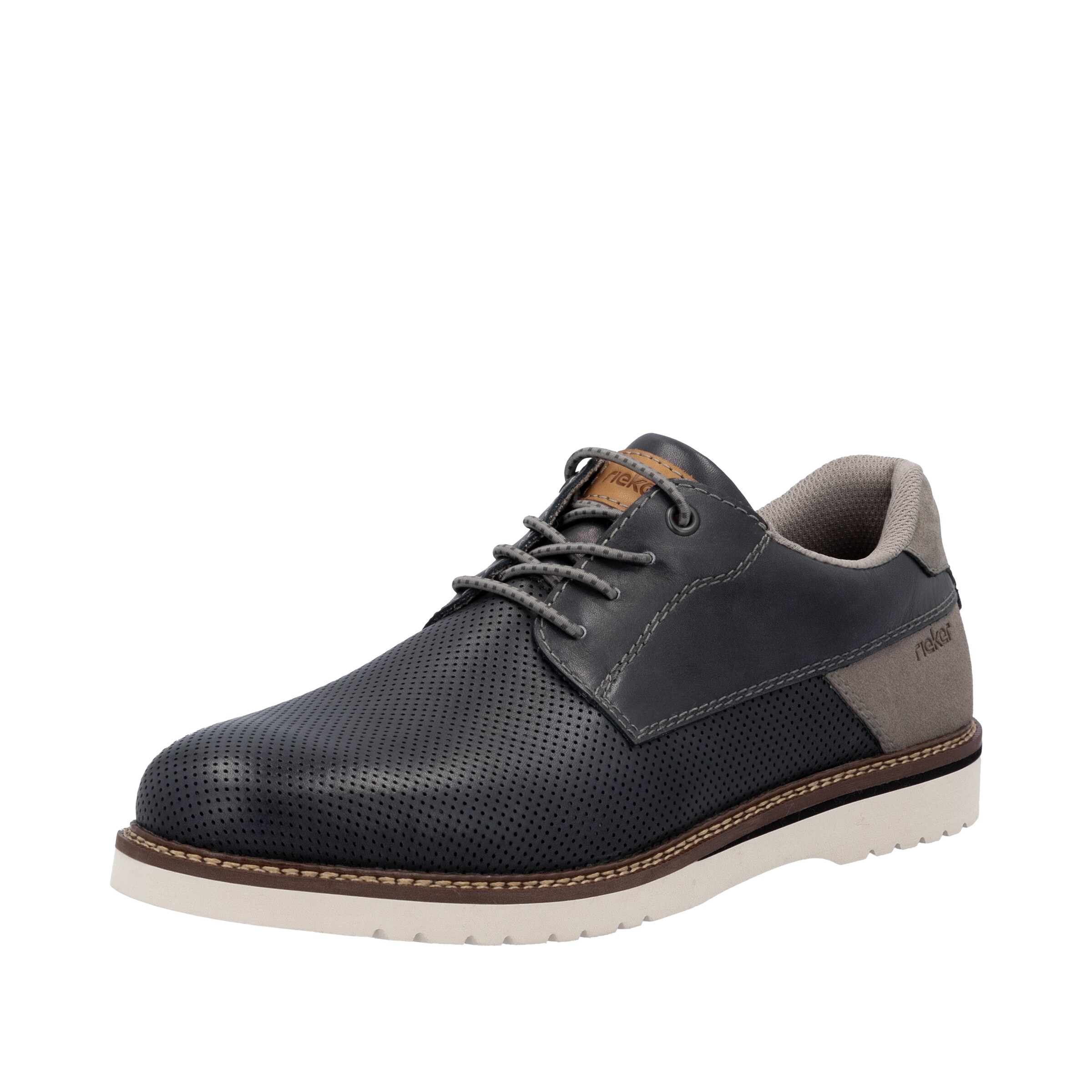 Rieker - Sapato com atacadores em azul: frente