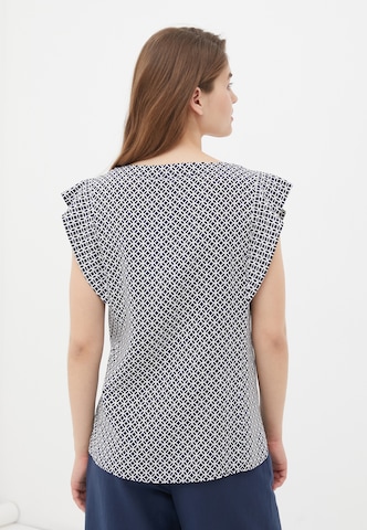 Finn Flare Sommerbluse 'Print' in Blau