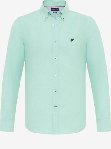 DENIM CULTURE Button Up Shirt ' EDIZ ' in Green: front