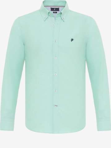 DENIM CULTURE - Camisa ' EDIZ ' en verde: frente