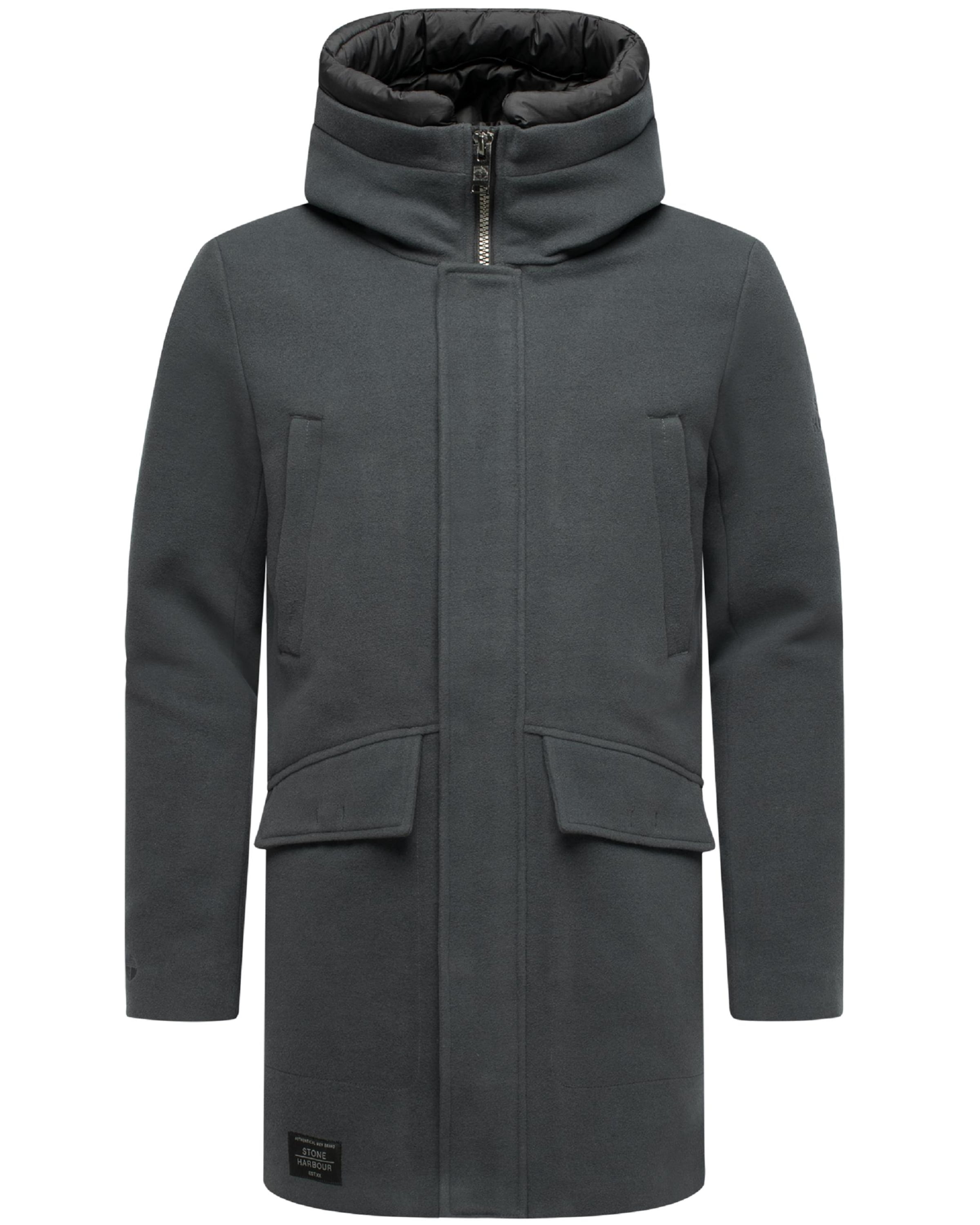 STONE HARBOUR Χειμερινό παλτό 'Fenroos' σε γκρι: μπροστά