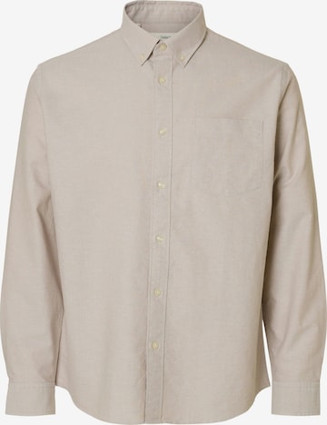 SELECTED Риза 'SLHRICK' в кафяво: отпред