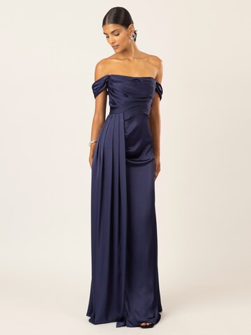 APART Langes Satin Kleid in Blau