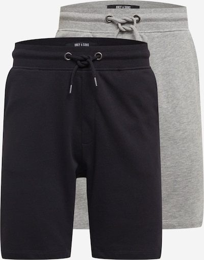 Only & Sons Shorts 'NEIL' in graumeliert / schwarz, Produktansicht