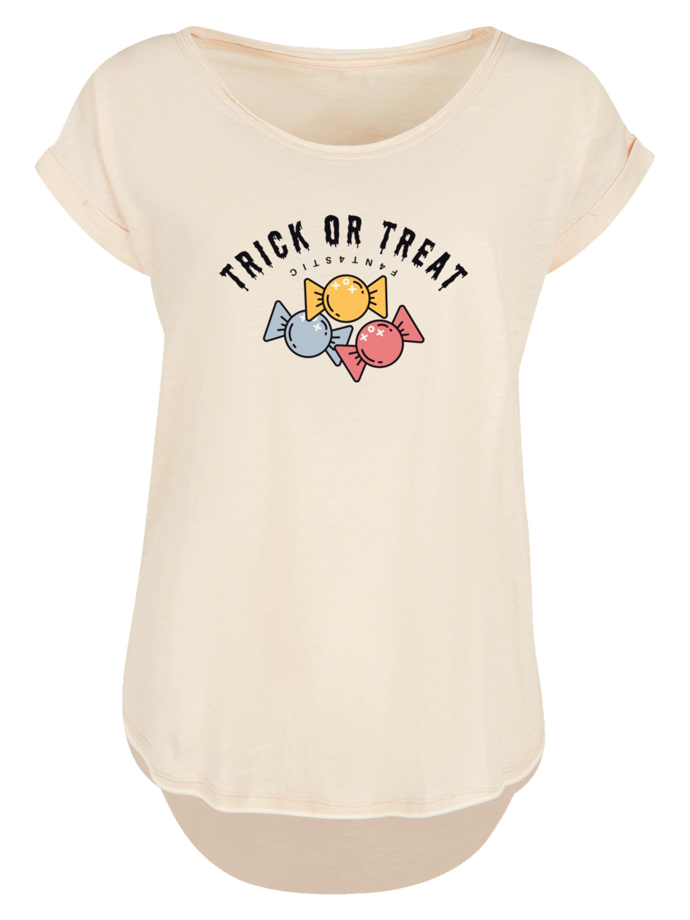 F4NT4STIC T-shirt 'Trick Or Treat Halloween' en beige / mélange de couleurs, Vue avec produit