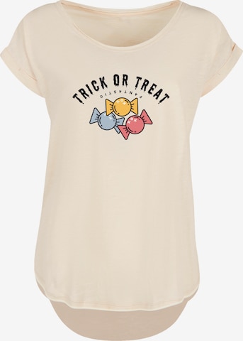 T-shirt 'Trick Or Treat Halloween' F4NT4STIC en beige : devant