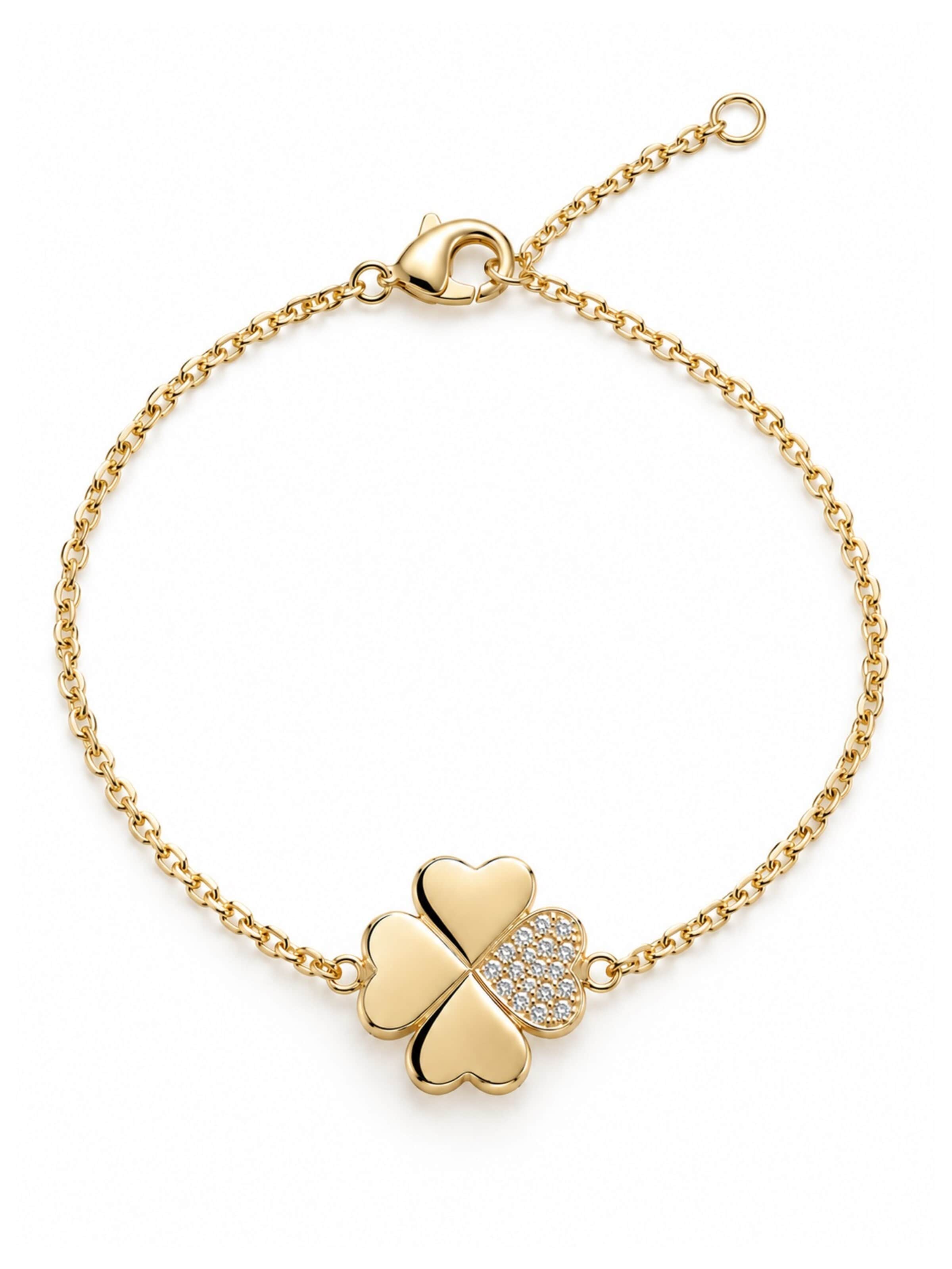 CHIVAL Bracelet 'Hearts Clover' in Gold: front