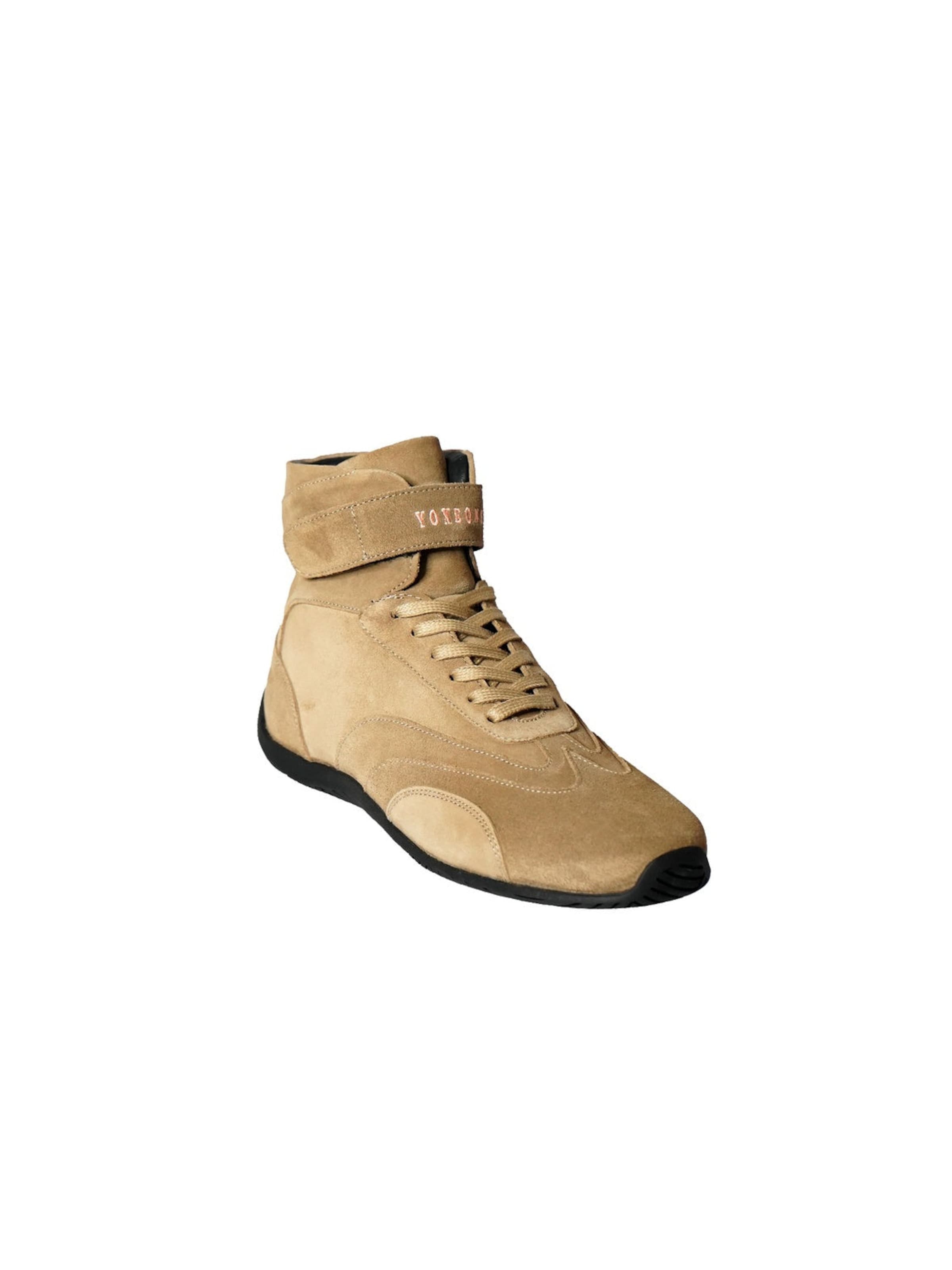 Sneaker alta 'Senna' di Yoxeone in beige: frontale
