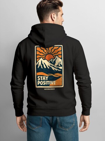 Neverless Sweatshirt 'Stay Positive'‌‌‌ in Schwarz: Vorderseite