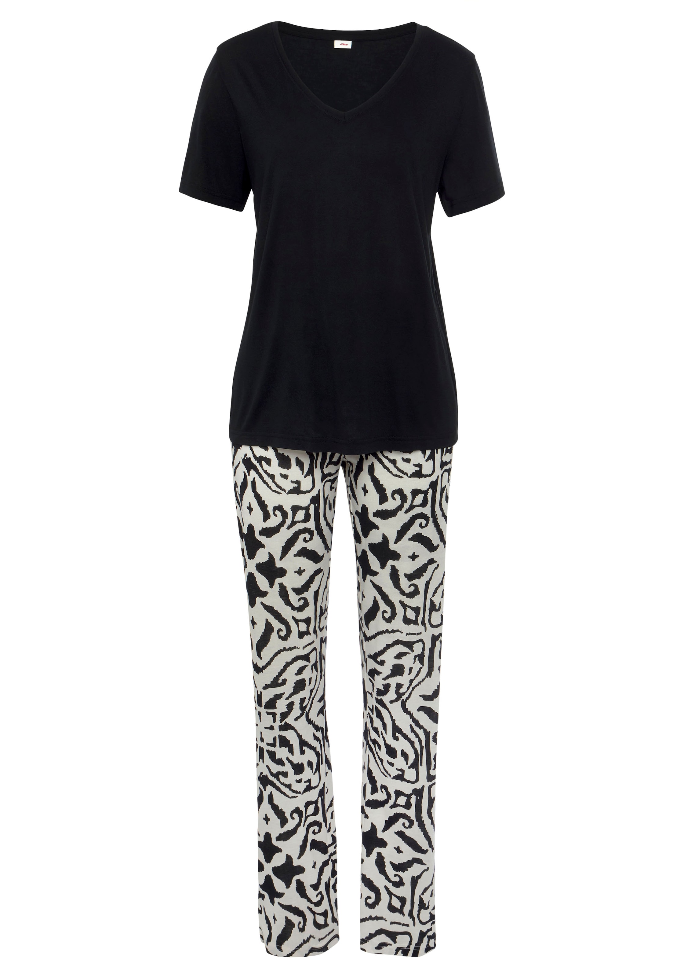 s.Oliver Pyžamo - Čierna: predná strana